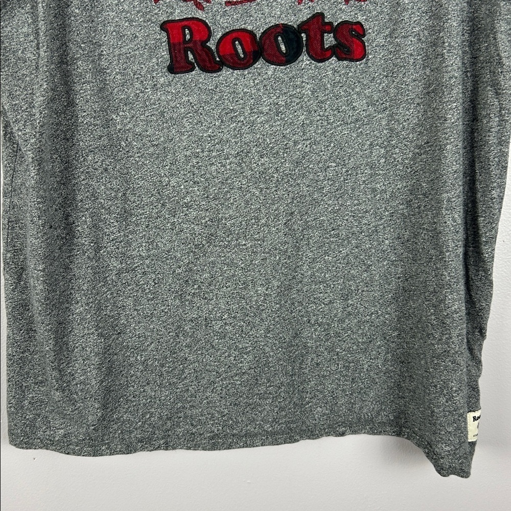 Roots Casual Tartan Plaid Beaver Short Sleeve Crew Neck Tee XL Heather Grey - Picture 4 of 11